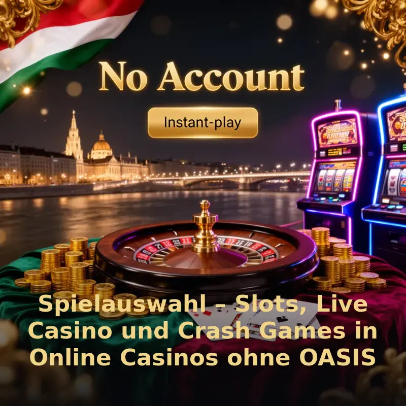 Spielauswahl – Slots, Live Casino und Crash Games in Online Casinos ohne OASIS